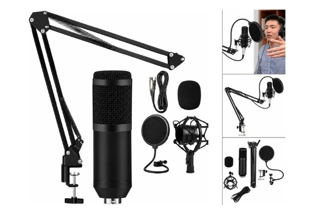 &ua KIT DE MICROFONO CONDENSADOR CON BRAZO BM-800TZ